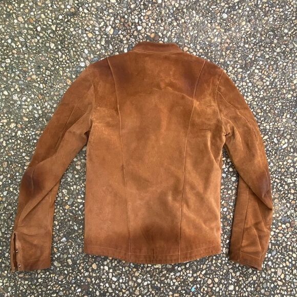Vintage distressed Marc Jacques Burton hand made suede Moto jacket leather suede - Picture 7 of 8
